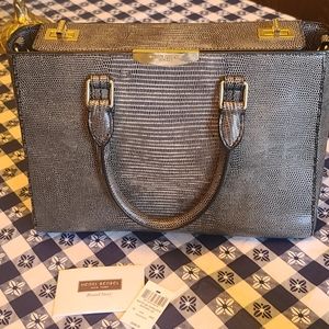 Henri Bendel Gray W 57th Turnlock Satchel